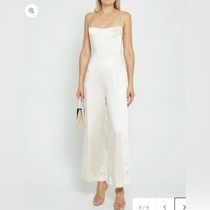 Bridal White Satin Jumpsuit
